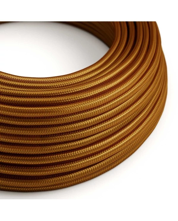 Câble textile Whiskey brillant - L'Original Creative-Cables - RM22 rond 2x0,75mm / 3x0,75mm