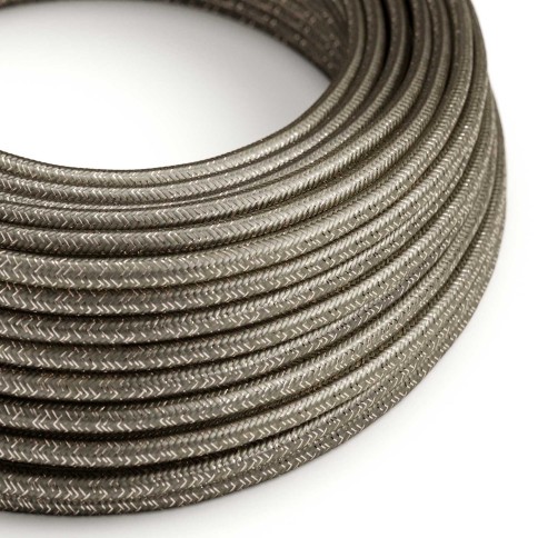 Câble textile Gris pailleté brillant - L'Original Creative-Cables - RL03 rond 2x0,75mm / 3x0,75mm