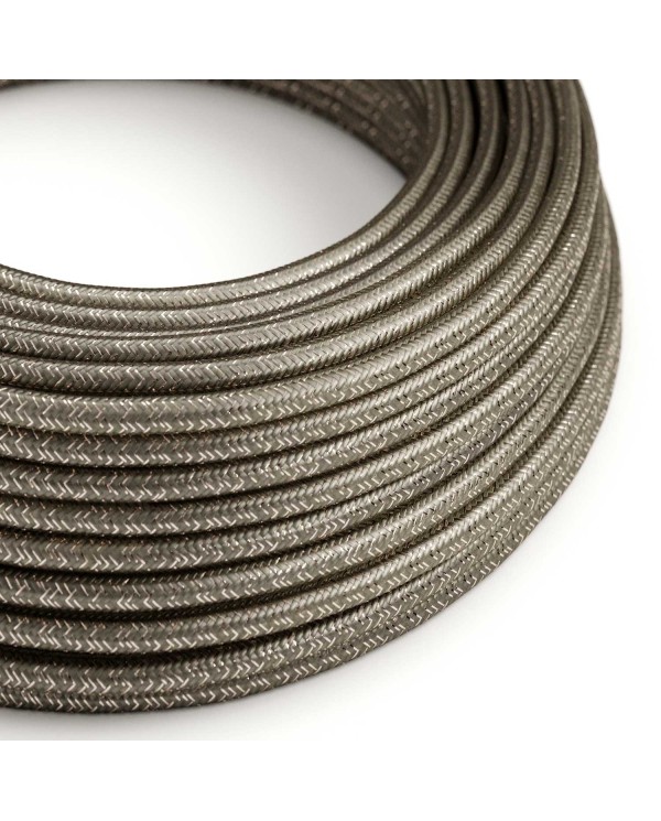 Câble textile Gris pailleté brillant - L'Original Creative-Cables - RL03 rond 2x0,75mm / 3x0,75mm