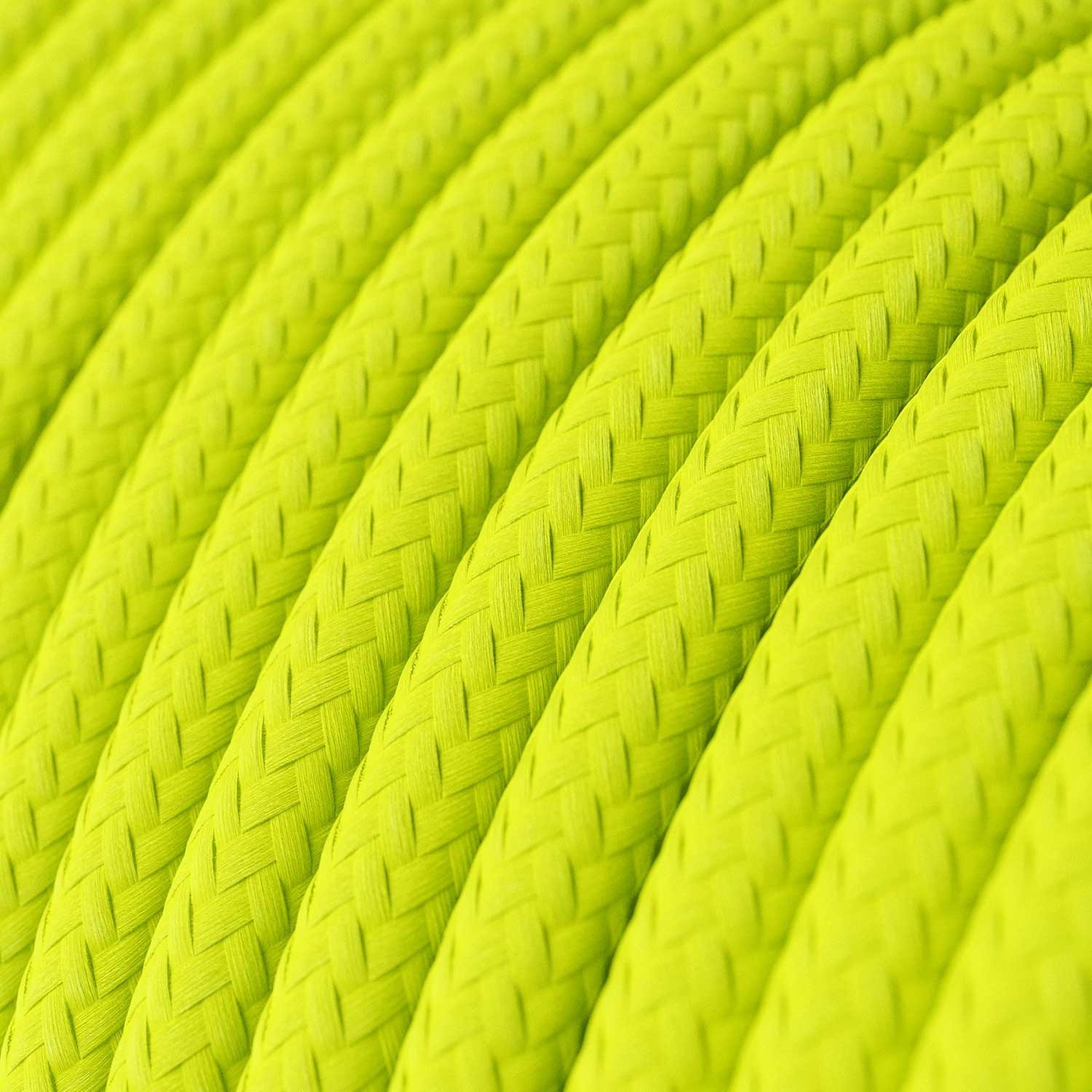 Câble textile Jaune fluo brillant - L'Original Creative-Cables - RF10 rond 2x0,75mm / 3x0,75mm