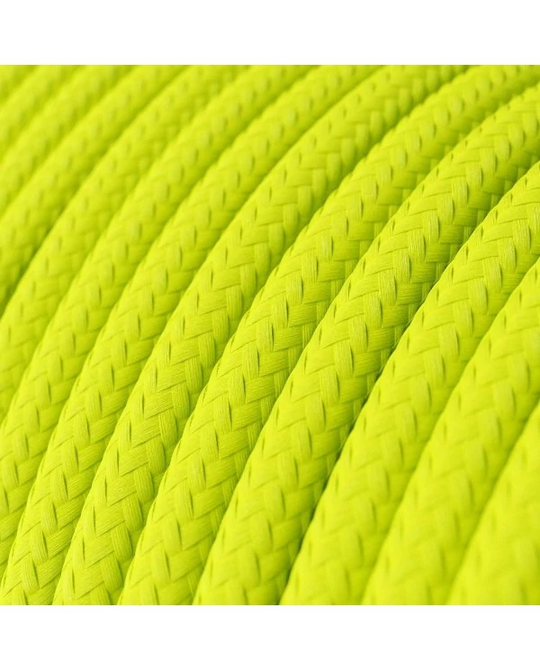 Câble textile Jaune fluo brillant - L'Original Creative-Cables - RF10 rond 2x0,75mm / 3x0,75mm