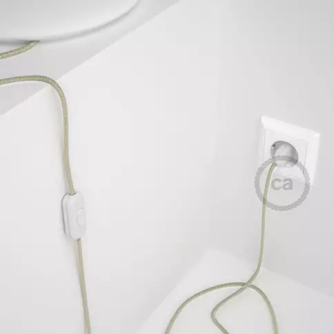 Cordon pour lampe, câble RN01 Lin Naturel Neutre 1,80 m. Choisissez la couleur de la fiche et de l'interrupteur!