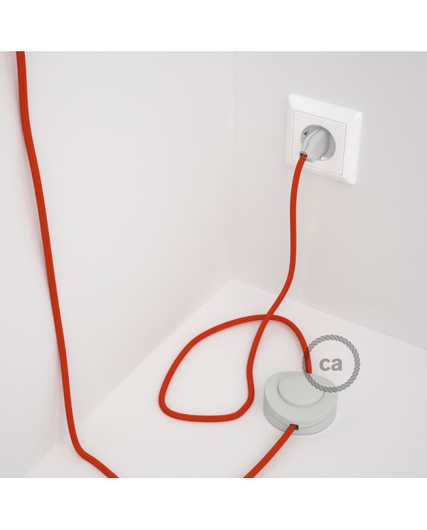 Cordon pour lampadaire, câble RM15 Effet Soie Orange 3 m. Choisissez la couleur de la fiche et de l'interrupteur!