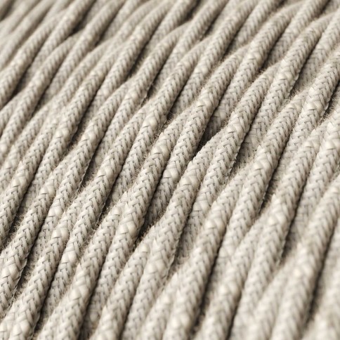 Câble textile Blanc mélangé lin - L'Original Creative-Cables - TN01 tressé 2x0,75mm / 3x0,75mm