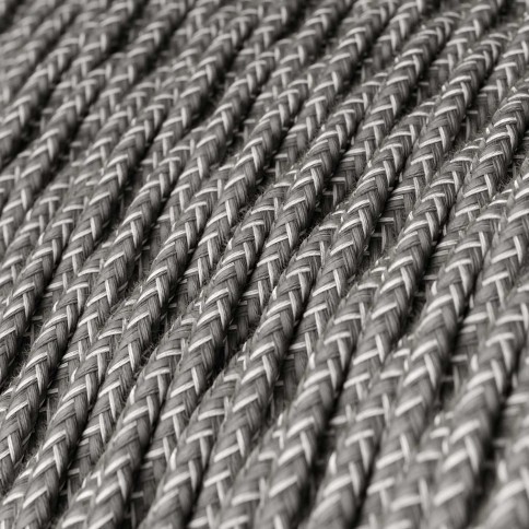 Câble textile Gris mélangé lin - L'Original Creative-Cables - TN02 tressé 2x0,75mm / 3x0,75mm