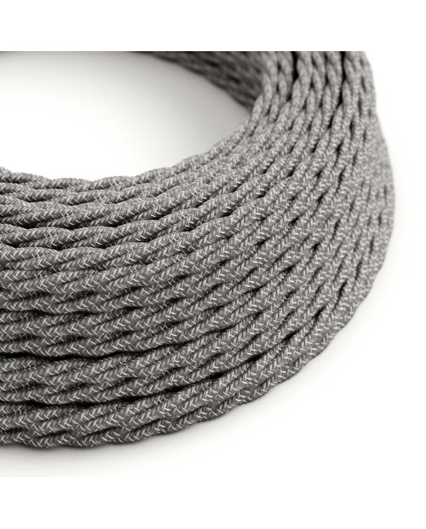 Câble textile Gris mélangé lin - L'Original Creative-Cables - TN02 tressé 2x0,75mm / 3x0,75mm