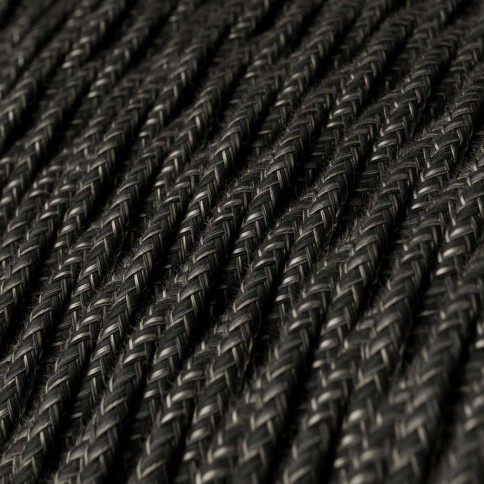 Câble textile Gris anthracite mélangé lin - L'Original Creative-Cables - TN03 tressé 2x0,75mm / 3x0,75mm
