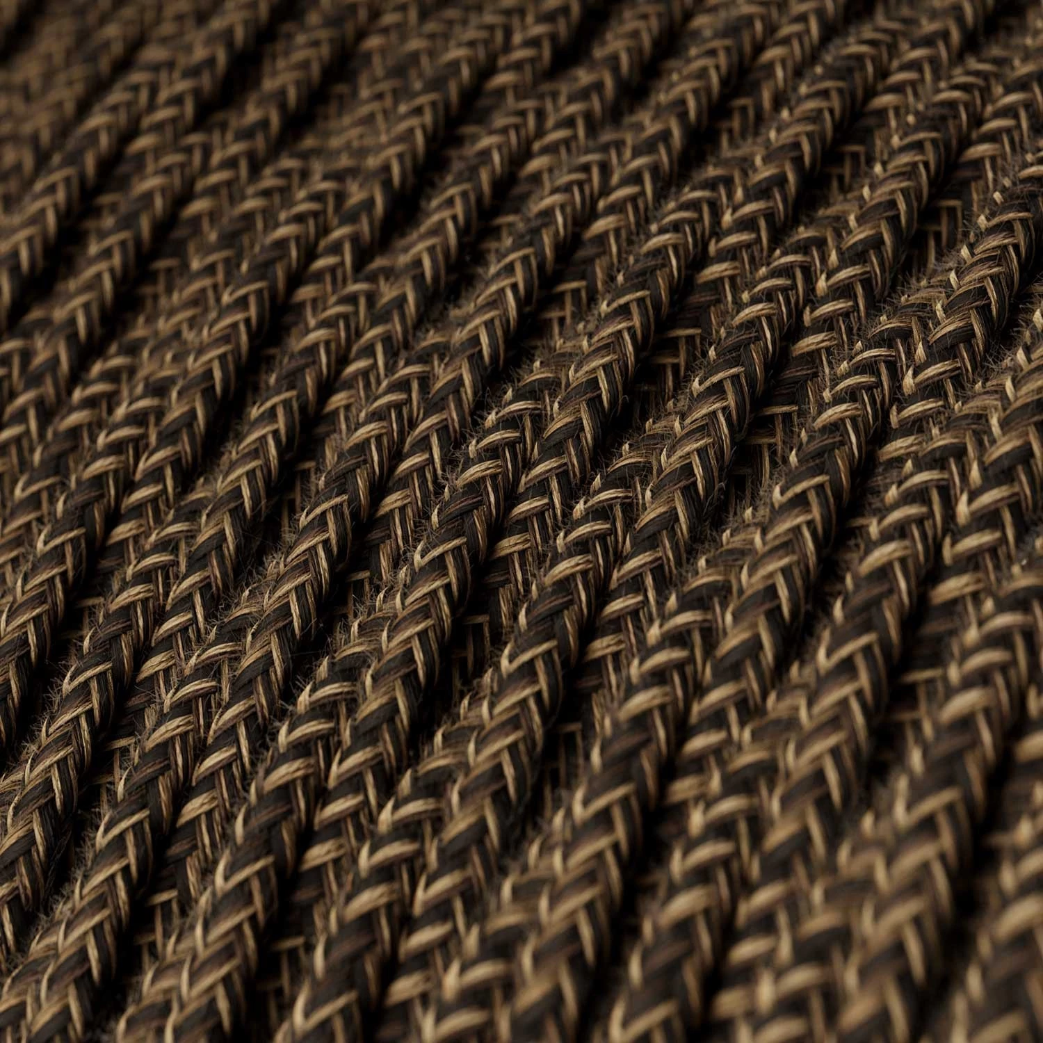 Câble textile Marron mélangé lin - L'Original Creative-Cables - TN04 tressé 2x0,75mm / 3x0,75mm