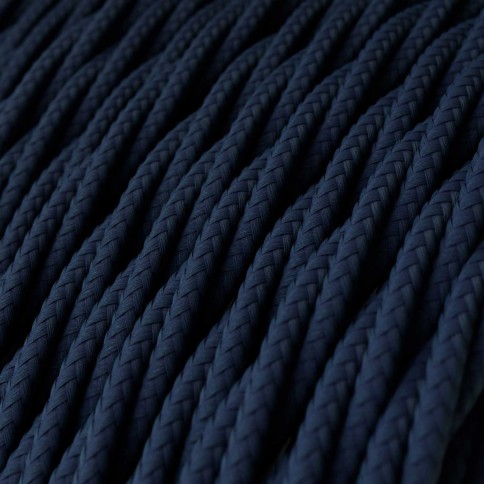 Câble textile Bleu profond brillant - L'Original Creative-Cables - TM20 tressé 2x0,75mm / 3x0,75mm