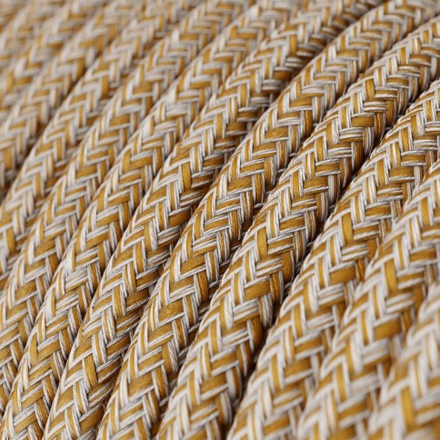 Câble textile Rouille pailleté tweed ZigZag - L'Original Creative-Cables - RS82 rond 2x0,75mm / 3x0,75mm