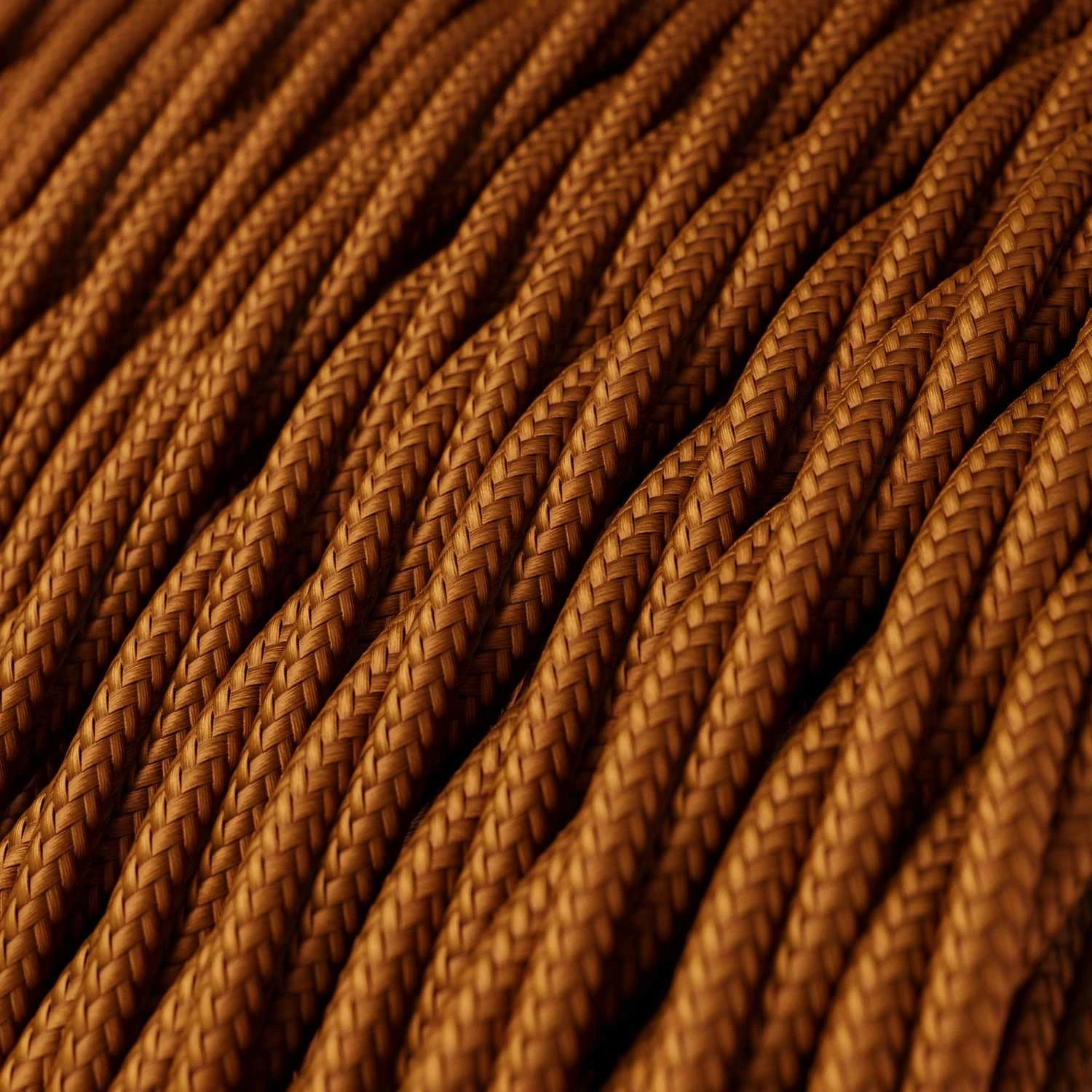 Câble textile Whiskey brillant - L'Original Creative-Cables - TM22 tressé 2x0,75mm / 3x0,75mm