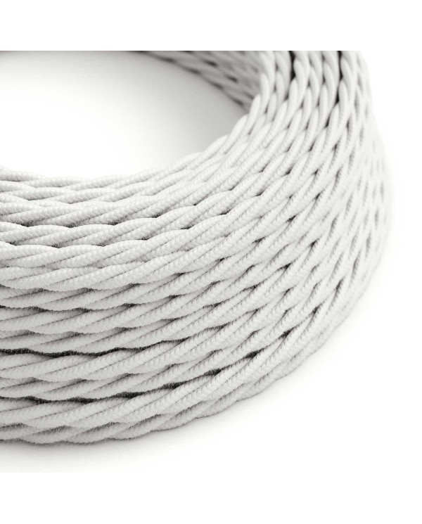 Câble textile Blanc optique coton - L'Original Creative-Cables - TC01 tressé 2x0,75mm / 3x0,75mm