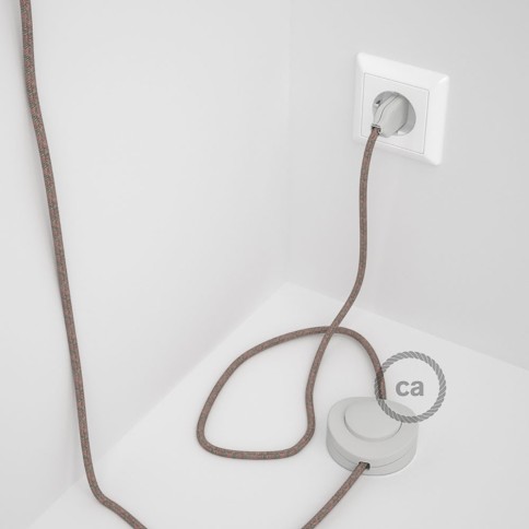 Cordon pour lampadaire, câble RD61 Losange Vieux Rose 3 m. Choisissez la couleur de la fiche et de l'interrupteur!