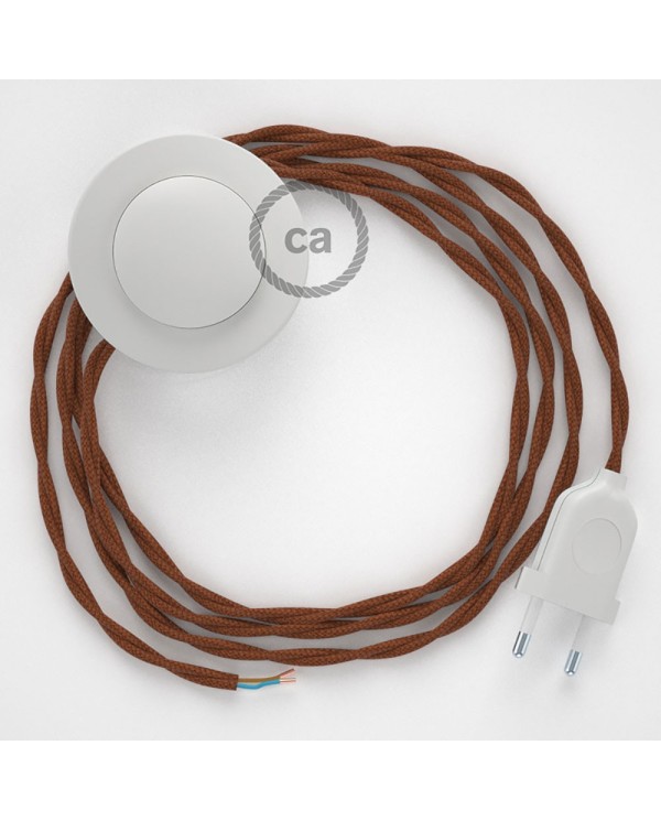 Cordon pour lampadaire, câble TC23 Coton Daim 3 m. Choisissez la couleur de la fiche et de l'interrupteur!