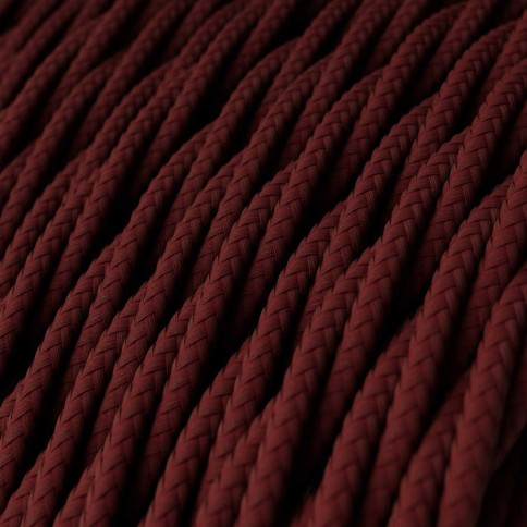 Câble textile Bordeaux brillant - L'Original Creative-Cables - TM19 tressé 2x0,75mm / 3x0,75mm