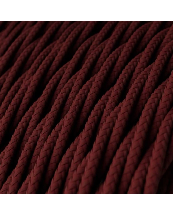 Câble textile Bordeaux brillant - L'Original Creative-Cables - TM19 tressé 2x0,75mm / 3x0,75mm