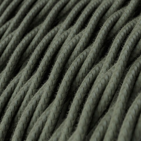 Câble textile Vert sauge coton - L'Original Creative-Cables - TC63 tressé 2x0,75mm / 3x0,75mm