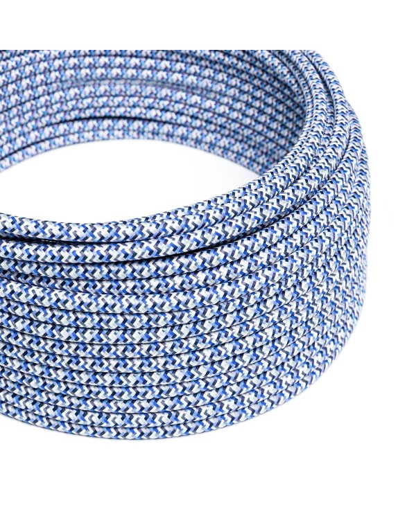 Câble textile Turquoise Pixel brillant- L'Original Creative-Cables - RX03 rond 2x0,75mm / 3x0,75mm