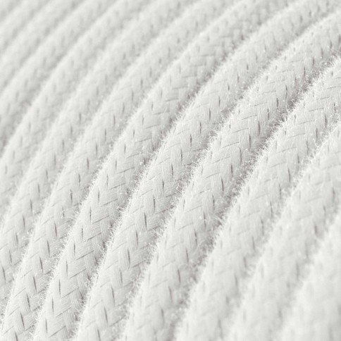 Câble textile Blanc optique coton - L'Original Creative-Cables - RC01 rond 2x0,75mm / 3x0,75mm