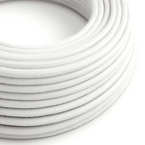 Câble textile Blanc optique coton - L'Original Creative-Cables - RC01 rond 2x0,75mm / 3x0,75mm