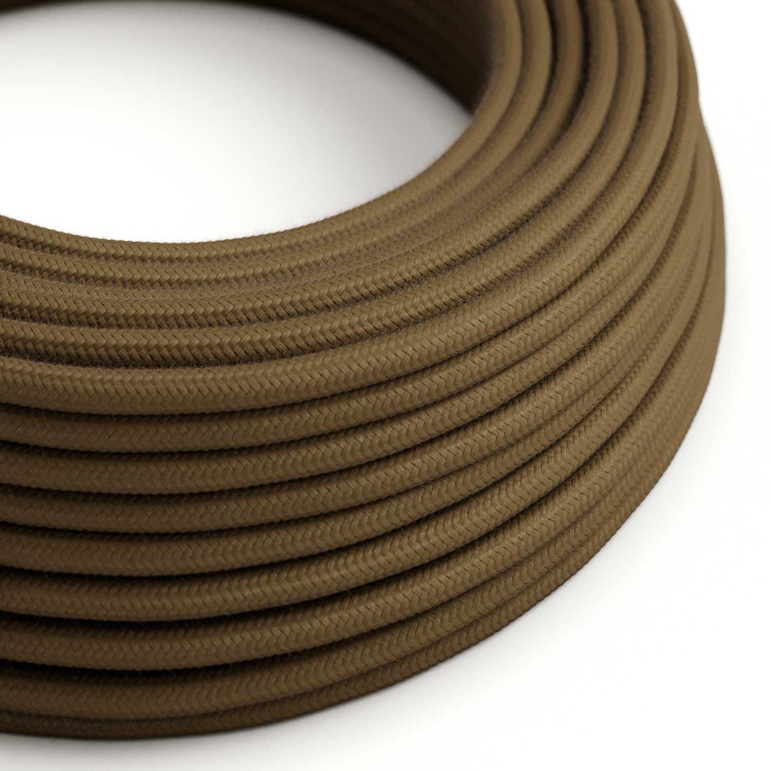 Câble textile Marron Espresso coton - L'Original Creative-Cables - RC13 rond 2x0,75mm / 3x0,75mm