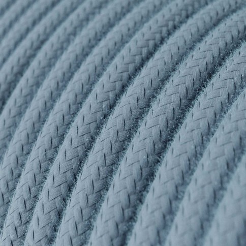 Câble textile Bleu océan coton - L'Original Creative-Cables - RC53 rond 2x0,75mm / 3x0,75mm
