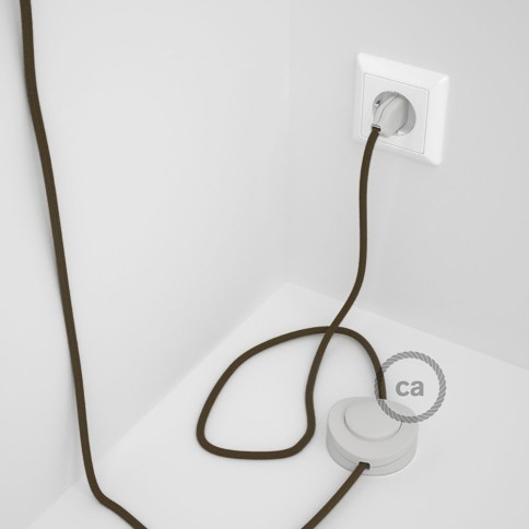 Cordon pour lampadaire, câble RC13 Coton Marron 3 m. Choisissez la couleur de la fiche et de l'interrupteur!