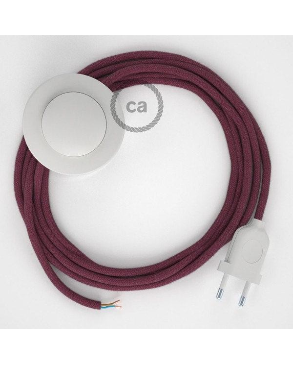 Cordon pour lampadaire, câble RC32 Coton Marc De Raisin 3 m. Choisissez la couleur de la fiche et de l'interrupteur!