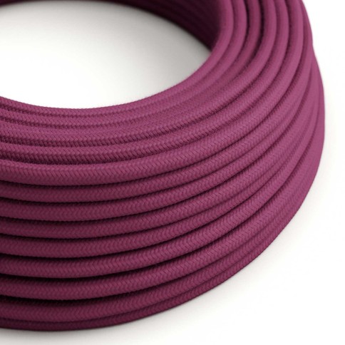 Câble textile Lie de vin coton - L'Original Creative-Cables - RC32 rond 2x0,75mm / 3x0,75mm