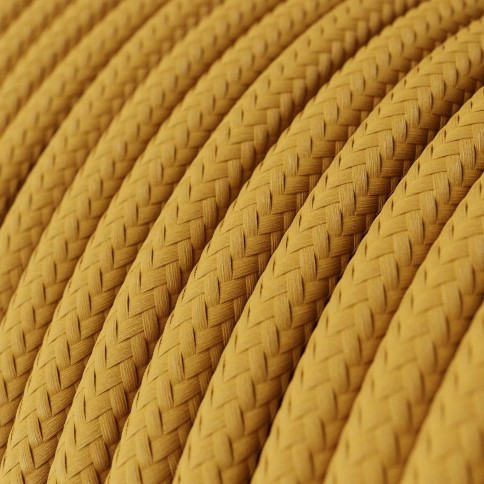 Câble textile Jaune Moutarde brillant - L'Original Creative-Cables - RM25 rond 2x0,75mm / 3x0,75mm