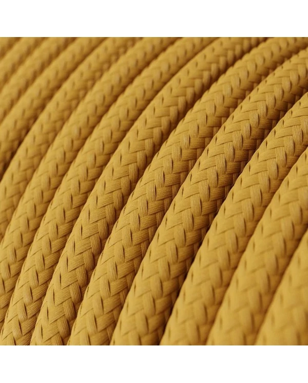 Câble textile Jaune Moutarde brillant - L'Original Creative-Cables - RM25 rond 2x0,75mm / 3x0,75mm