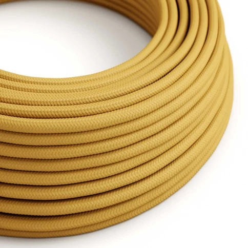 Câble textile Jaune Moutarde brillant - L'Original Creative-Cables - RM25 rond 2x0,75mm / 3x0,75mm