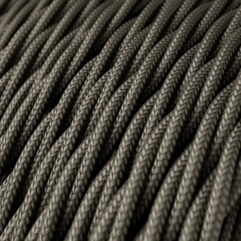 Câble textile Gris foncé brillant - L'Original Creative-Cables - TM26 tressé 2x0,75mm / 3x0,75mm