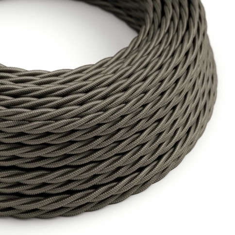 Câble textile Gris foncé brillant - L'Original Creative-Cables - TM26 tressé 2x0,75mm / 3x0,75mm
