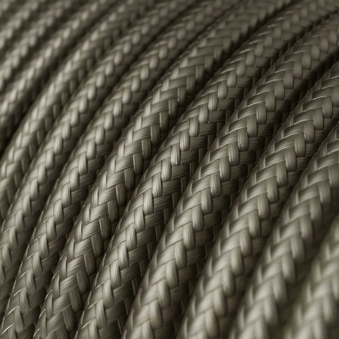 Câble textile Gris foncé brillant - L'Original Creative-Cables - RM26 rond 2x0,75mm / 3x0,75mm