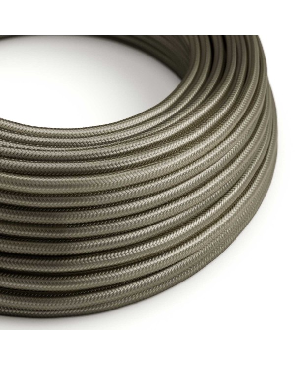 Câble textile Gris foncé brillant - L'Original Creative-Cables - RM26 rond 2x0,75mm / 3x0,75mm