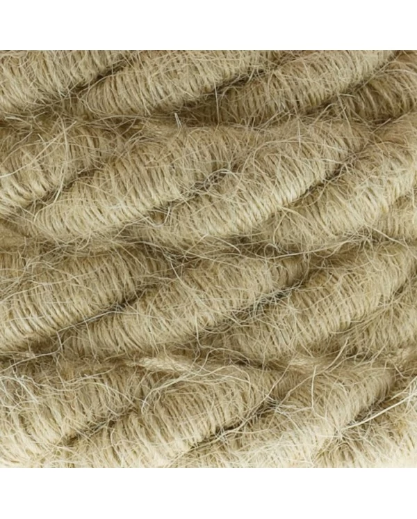 Corde XL, câble électrique 3x0,75. Revêtement en jute brute. Diamètre 16mm.