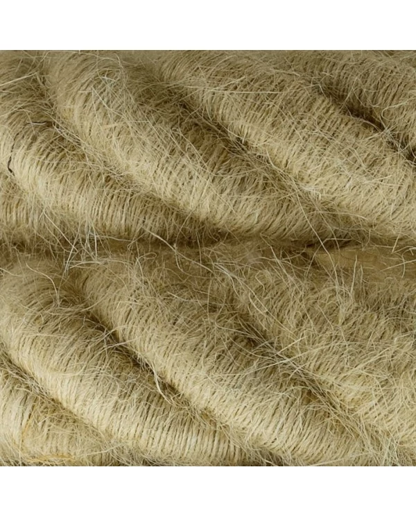 Corde 3XL, câble électrique 3x0,75. Revêtement en jute brute. Diamètre 30mm.