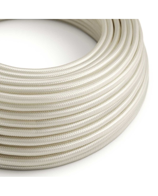 Câble textile Blanc Perle brillant - L'Original Creative-Cables - RM00 rond 2x0,75mm / 3x0,75mm