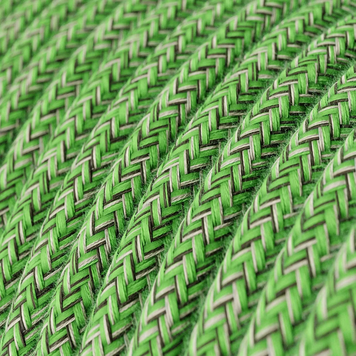 Câble textile Vert pistache coton - L'Original Creative-Cables - RX08 rond 2x0,75mm / 3x0,75mm