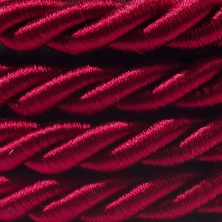 Corde XL, câble électrique 3x0,75. Revêtement en tissu bordeaux foncé brillant. Diamètre 16mm.