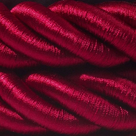 Corde 3XL, câble électrique 3x0,75. Revêtement en tissu bordeaux foncé brillant. Diamètre 30mm.