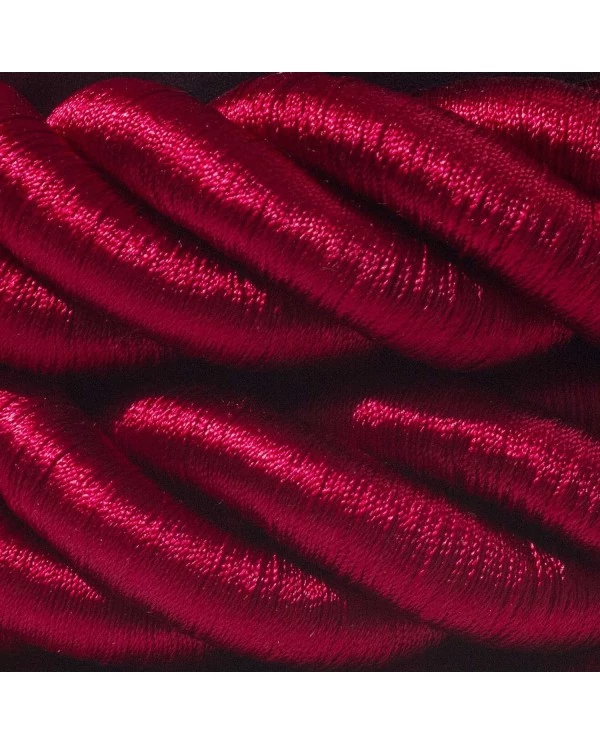 Corde 3XL, câble électrique 3x0,75. Revêtement en tissu bordeaux foncé brillant. Diamètre 30mm.