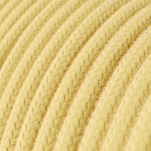 Câble textile Jaune pastel coton - L'Original Creative-Cables - RC10 rond 2x0,75mm / 3x0,75mm