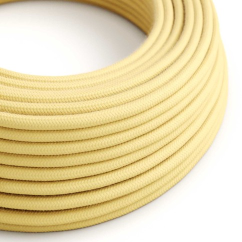 Câble textile Jaune pastel coton - L'Original Creative-Cables - RC10 rond 2x0,75mm / 3x0,75mm