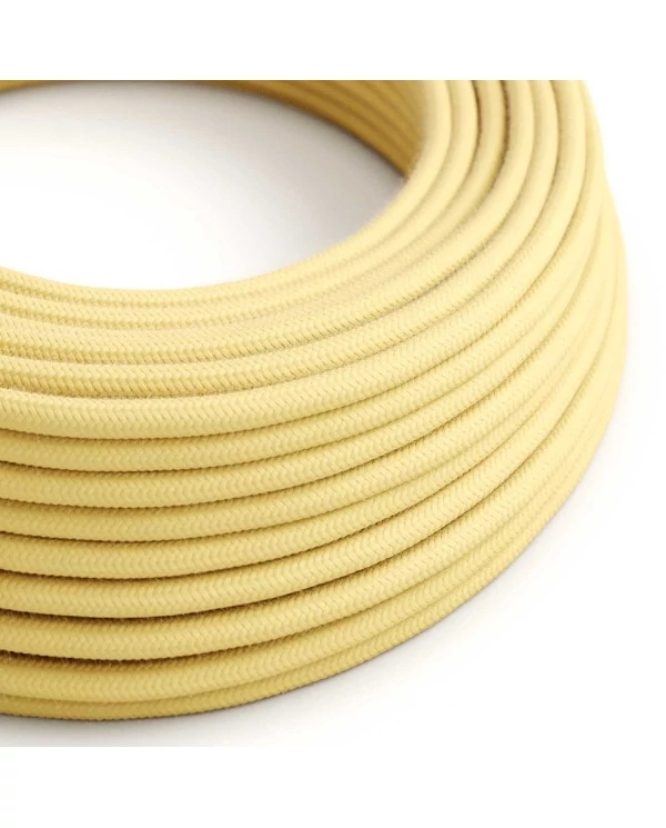 Câble textile Jaune pastel coton - L'Original Creative-Cables - RC10 rond 2x0,75mm / 3x0,75mm