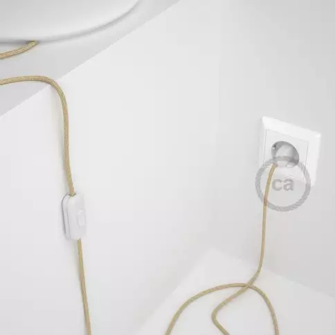 Cordon pour lampe, câble RN06 Jute 1,80 m. Choisissez la couleur de la fiche et de l'interrupteur!