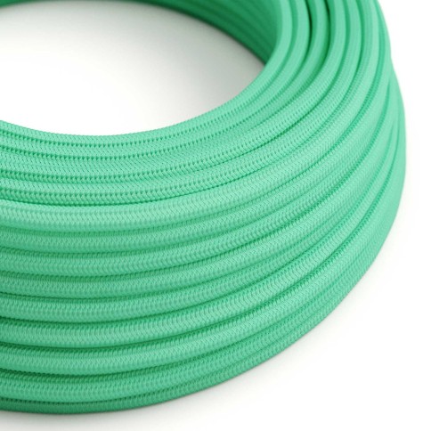 Câble textile Vert d'eau brillant - L'Original Creative-Cables - RH69 rond 2x0,75mm / 3x0,75mm