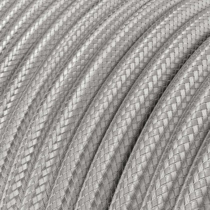Câble textile Argenté en métal - L'Original Creative-Cables - RR12 rond 3x0,75mm