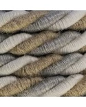 Corde XL, câble électrique 3x0,75. Revêtement en jute, coton et lin naturel Country. Diamètre 16mm.